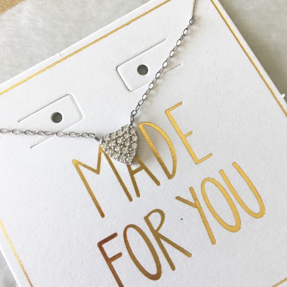 New ღ Pave CZ Heart ღ 925 SS Station Necklace ღ - Picture 5 of 5